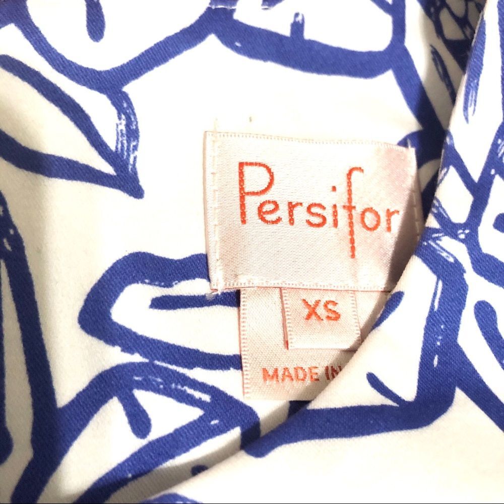 Persifor Margot Shift Dress Blue White Floral Cotton XS - Picture 7 of 7